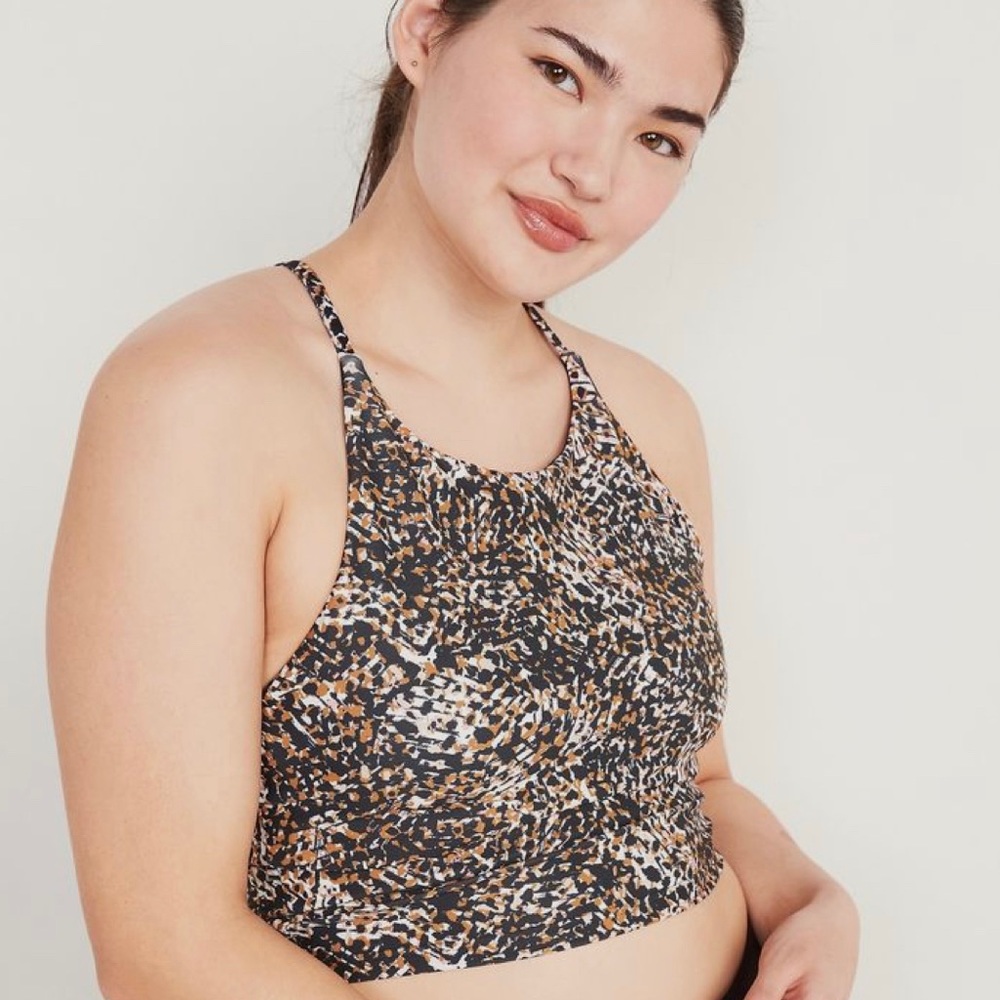 Light Support PowerSoft Longline Sports Bra for Women Brown